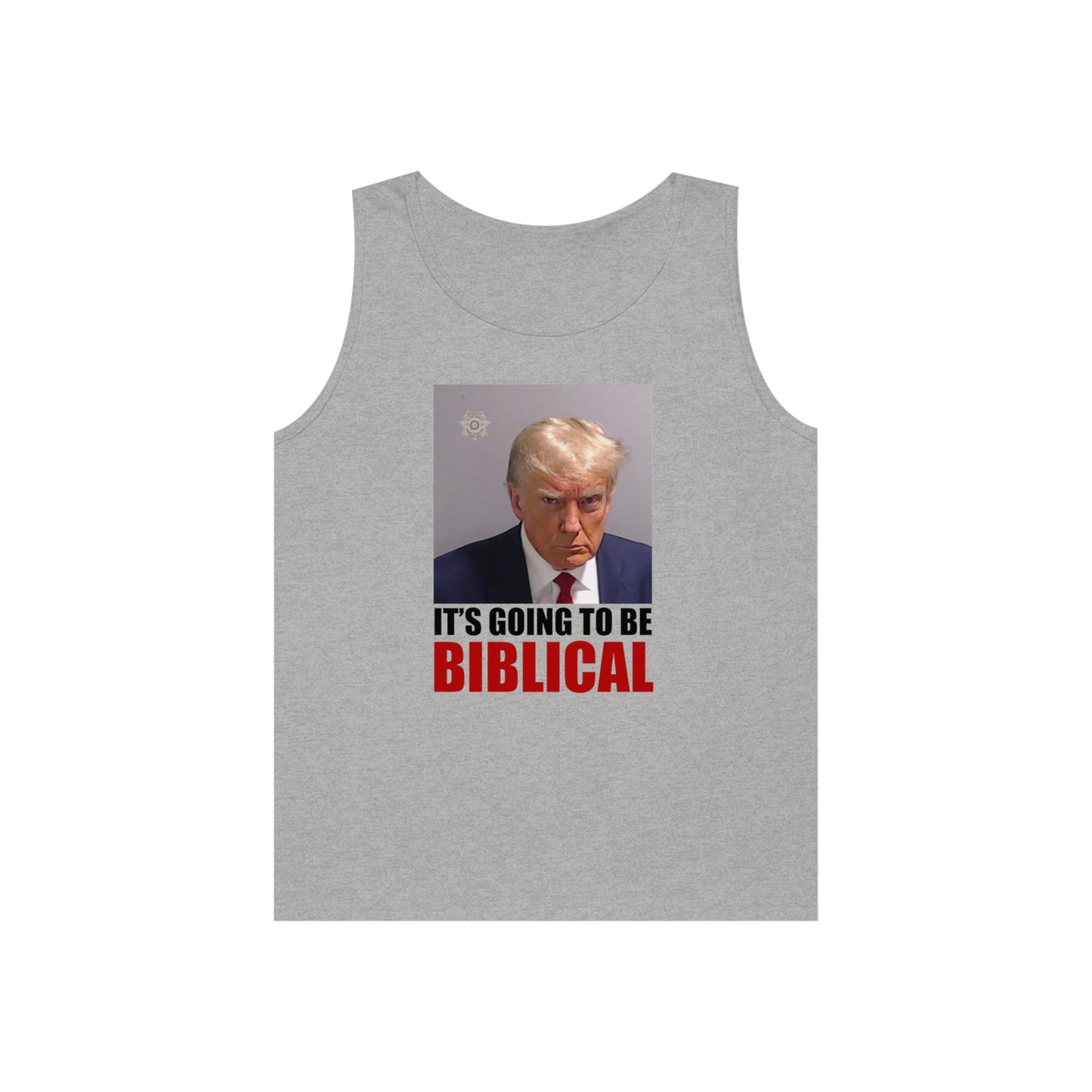 Trump Mugshot - It's Going To Be Biblical | Men's Heavy Cotton Tank Top