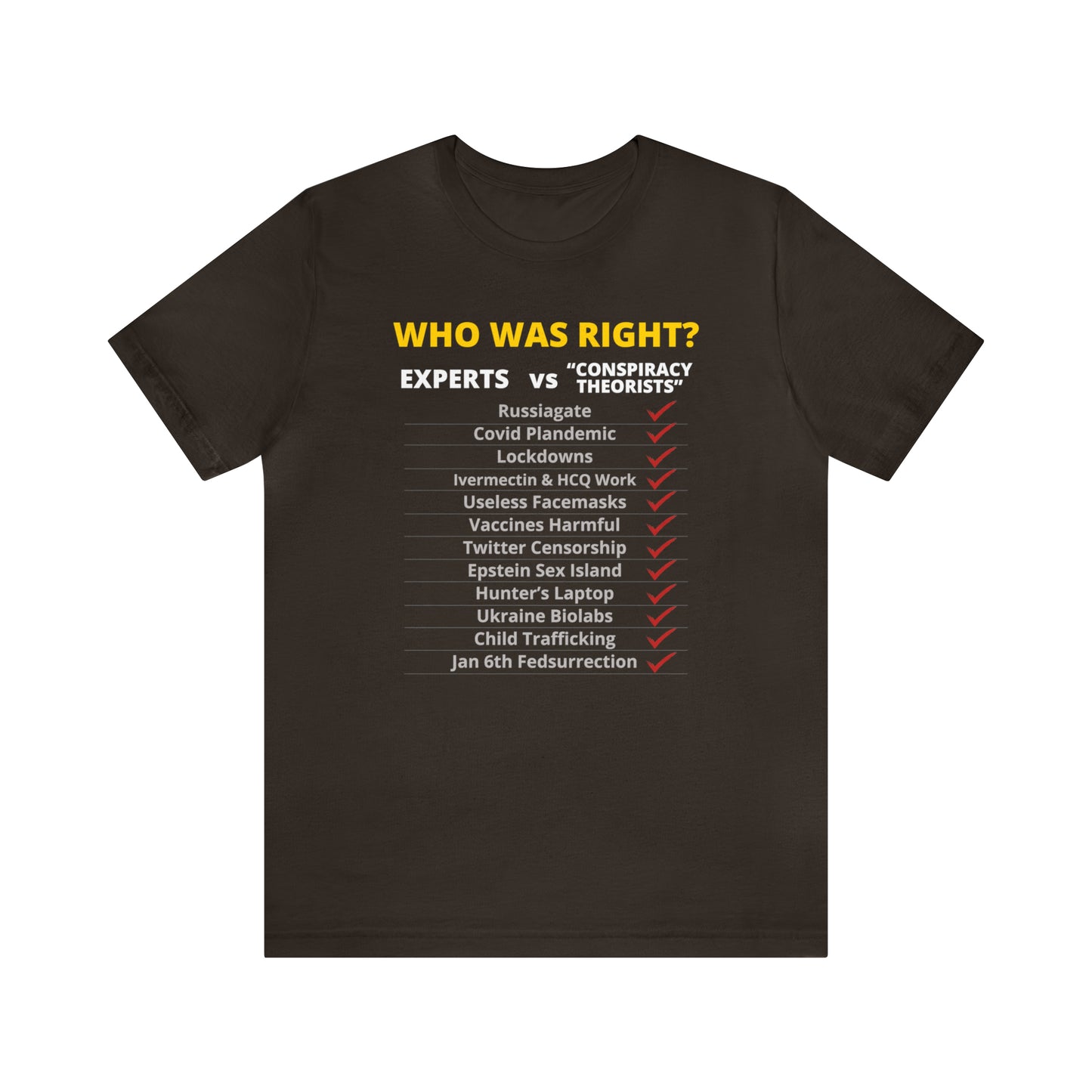 Who Was Right? | Mens/Unisex Short Sleeve T-Shirt