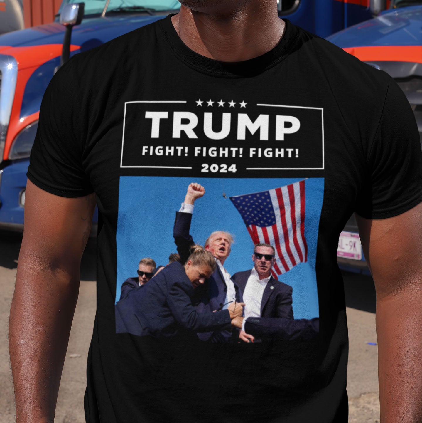 Trump 2024 Fight! Fight! Fight! | Mens/Unisex Short Sleeve T-Shirt
