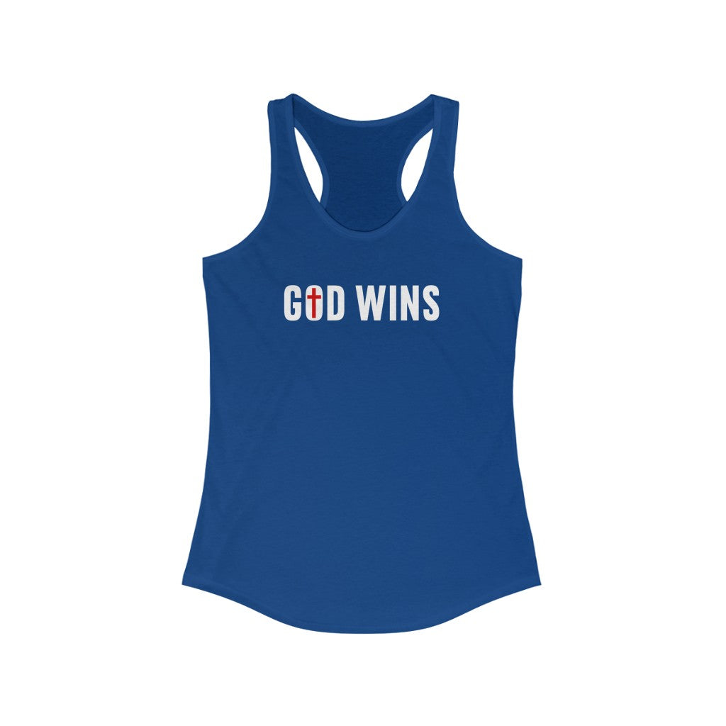 God Wins | Women's Racerback Tank - Rise of The New Media