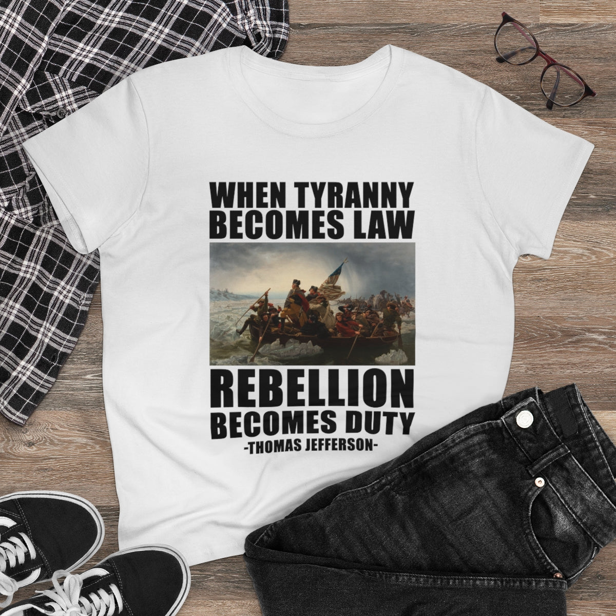 When Tyranny Becomes Law... | Women's Cotton Tee - Rise of The New Media