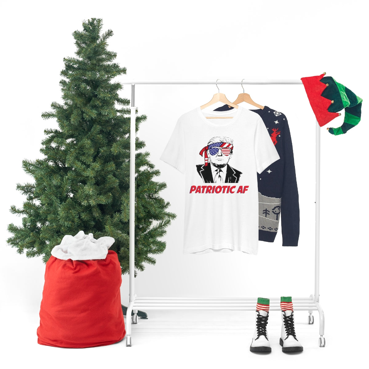 Patriotic AF with Trump | Mens/Unisex Short Sleeve T-Shirt - Rise of The New Media
