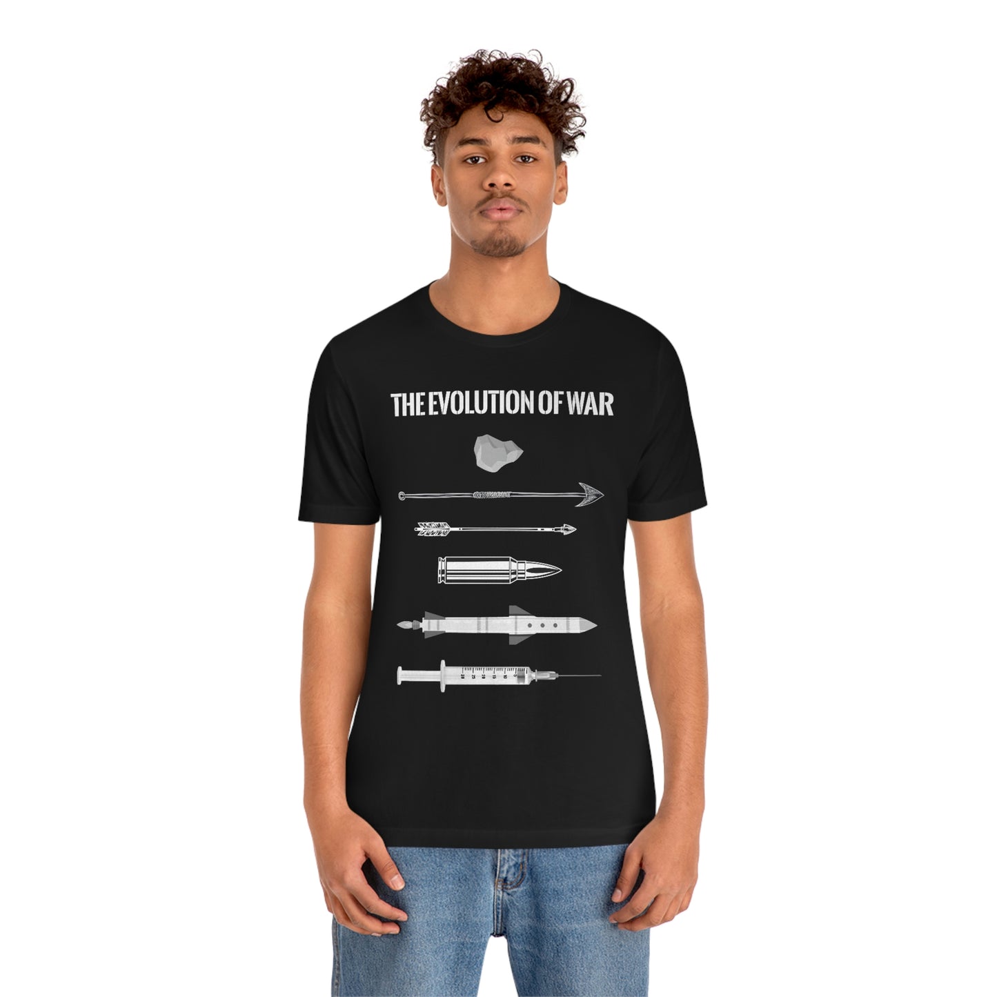 The Evolution of War | Mens/Unisex Short Sleeve T-Shirt - Rise of The New Media