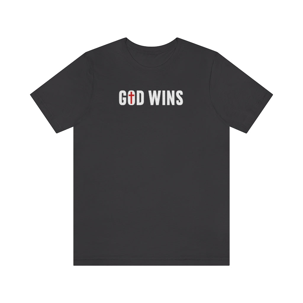 God Wins | Mens/Unisex Short Sleeve T-Shirt - Rise of The New Media