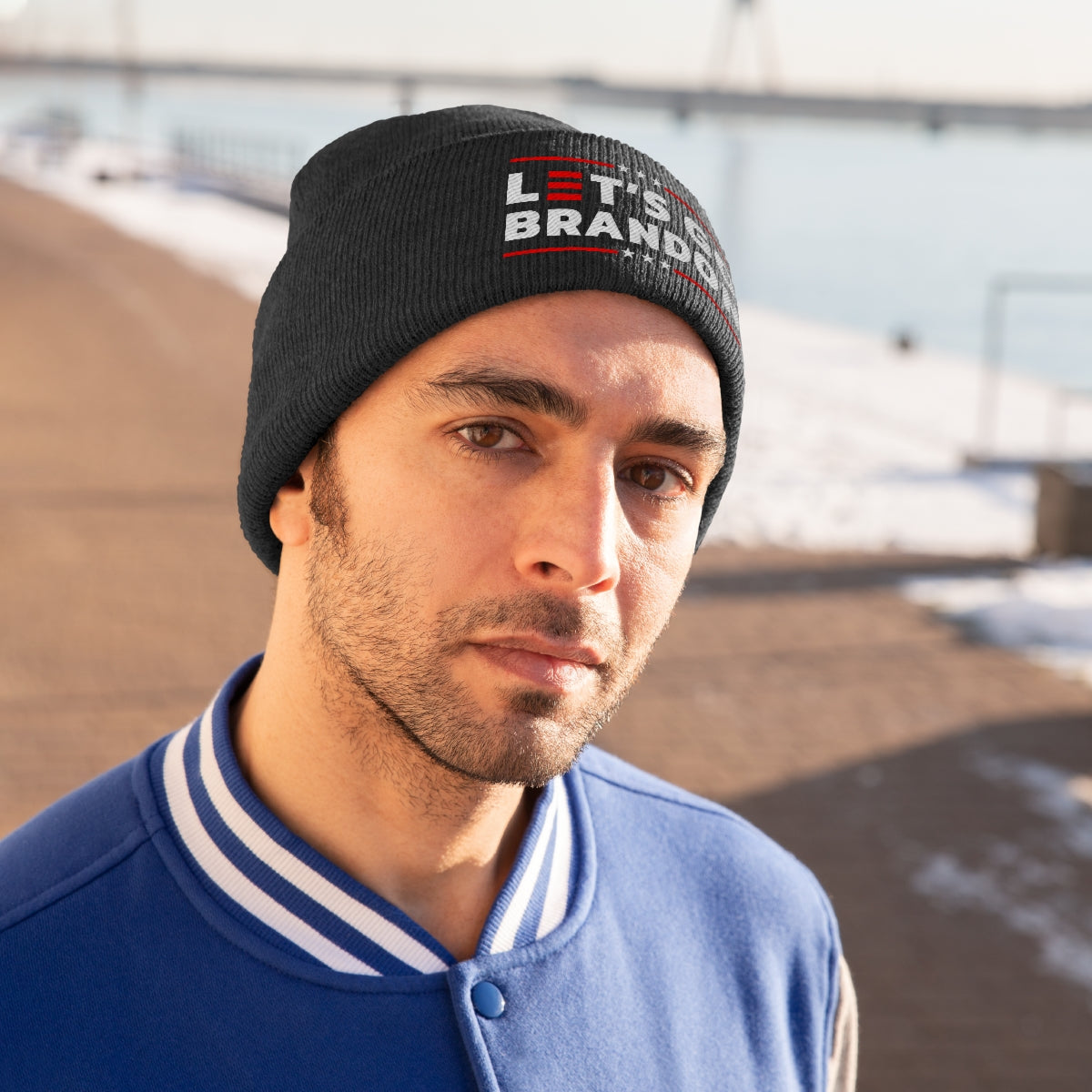 Let's Go Brandon Black Beanie Hat - Rise of The New Media