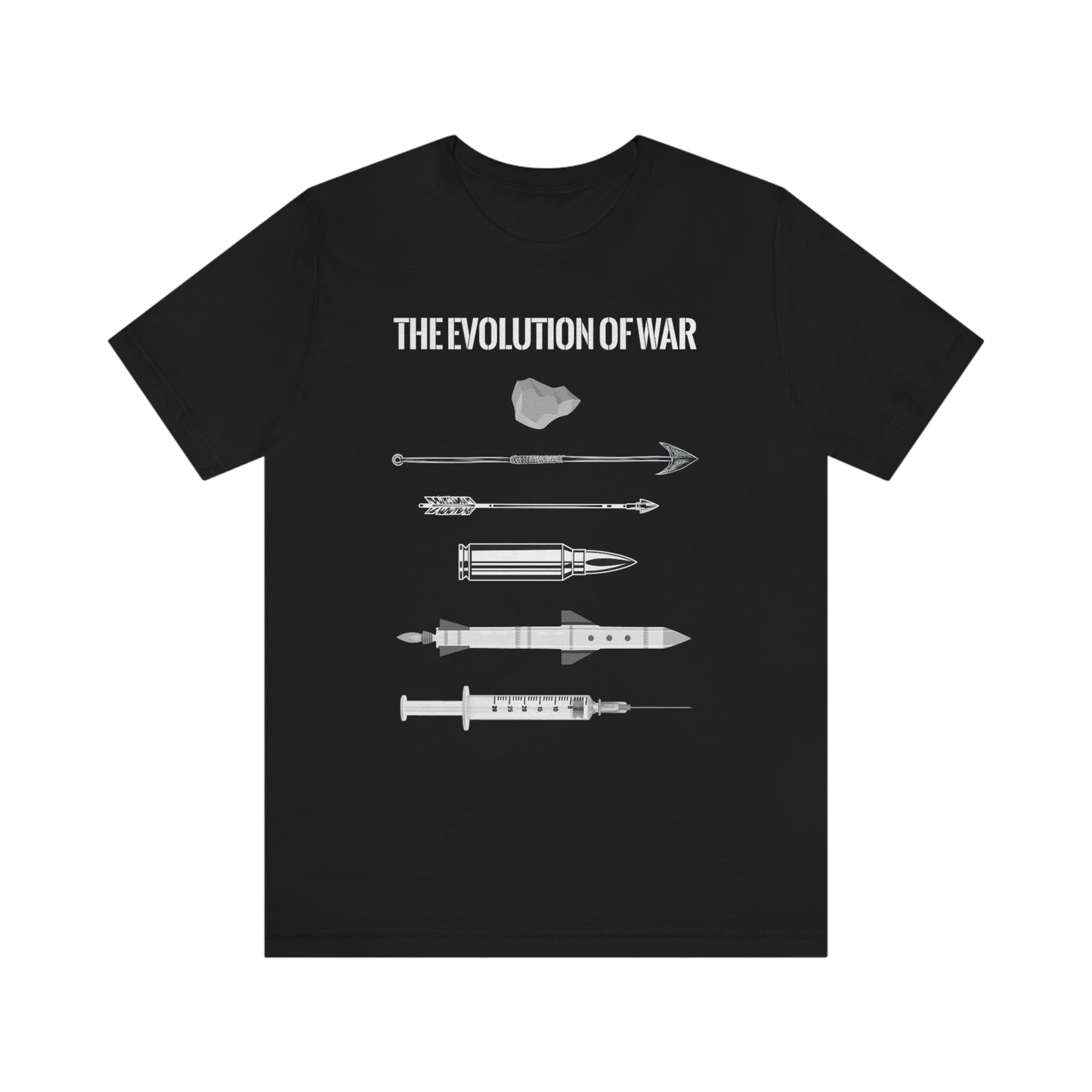 The Evolution of War | Mens/Unisex Short Sleeve T-Shirt - Rise of The New Media