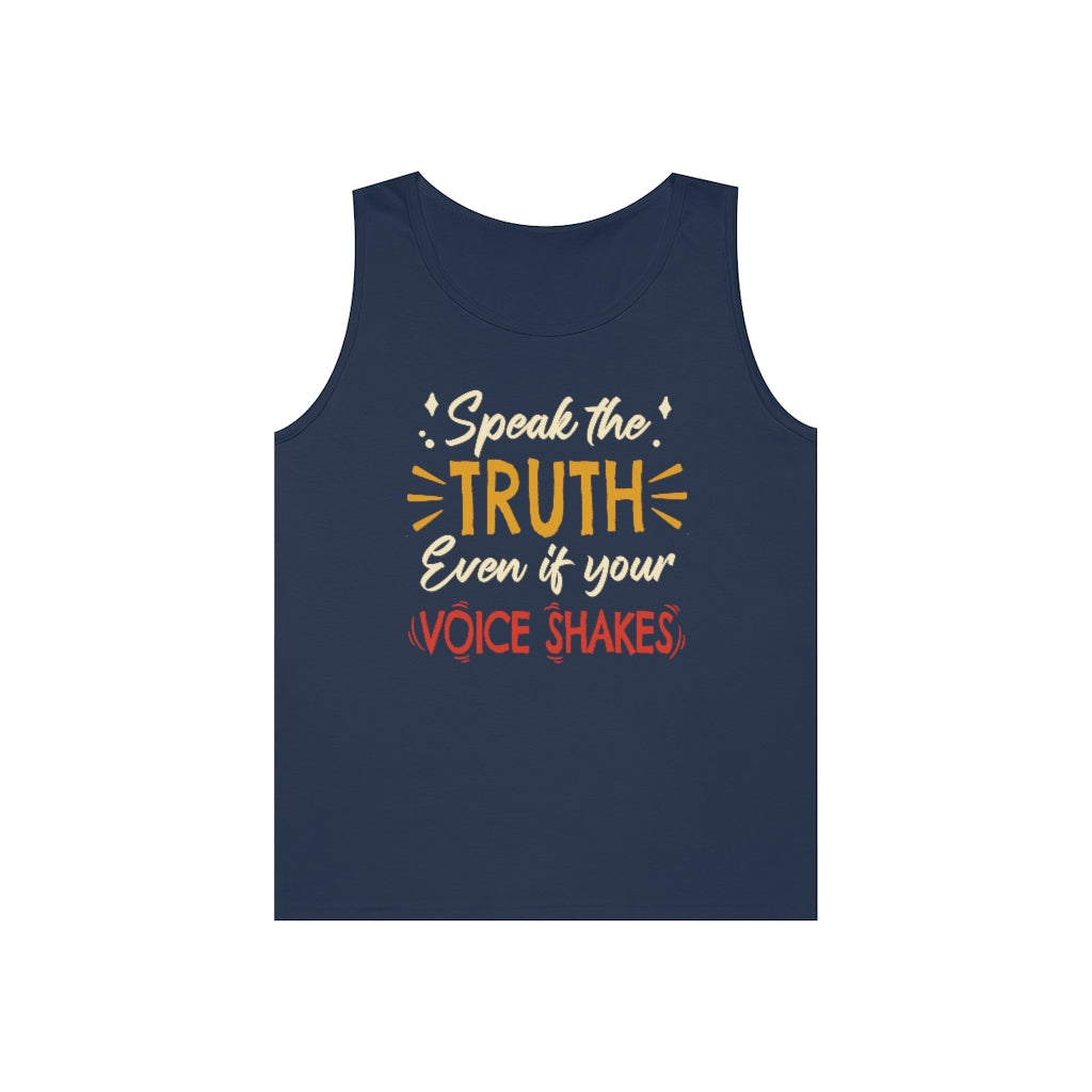 Speak The Truth Even If Your Voice Shakes | Men's Heavy Cotton Tank Top - Rise of The New Media