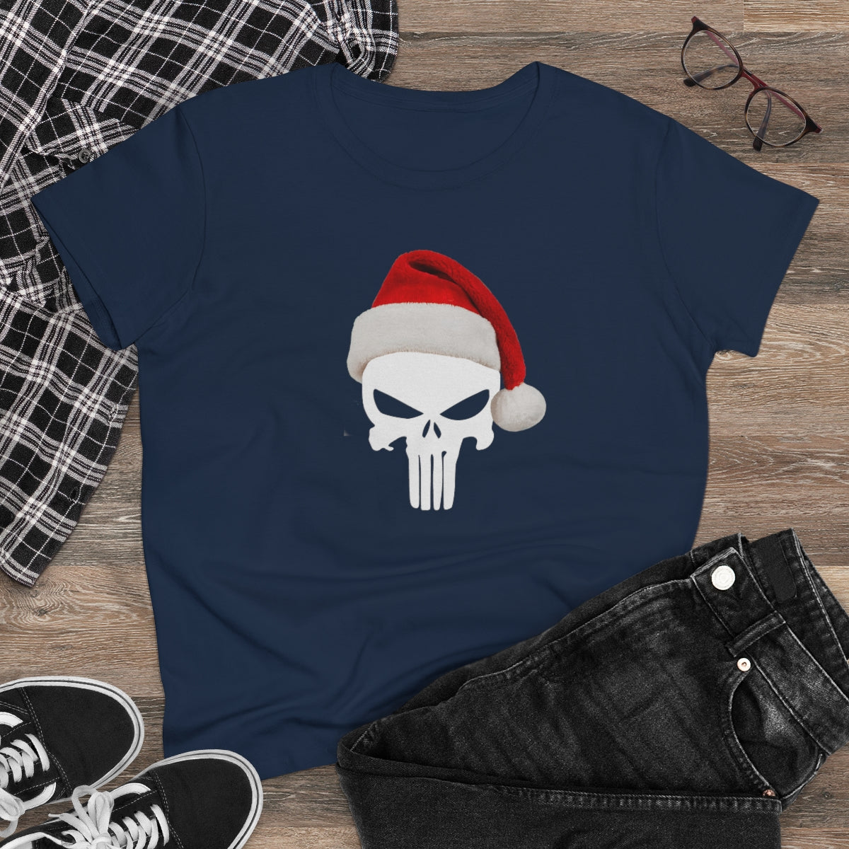 Punisher with Santa Hat | Women's Tee - Rise of The New Media