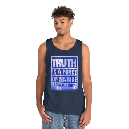 Truth Is a Force of Nature | Men's Heavy Cotton Tank Top - Rise of The New Media