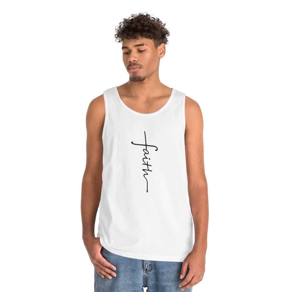 Faith | Men's Heavy Cotton Tank Top - Rise of The New Media