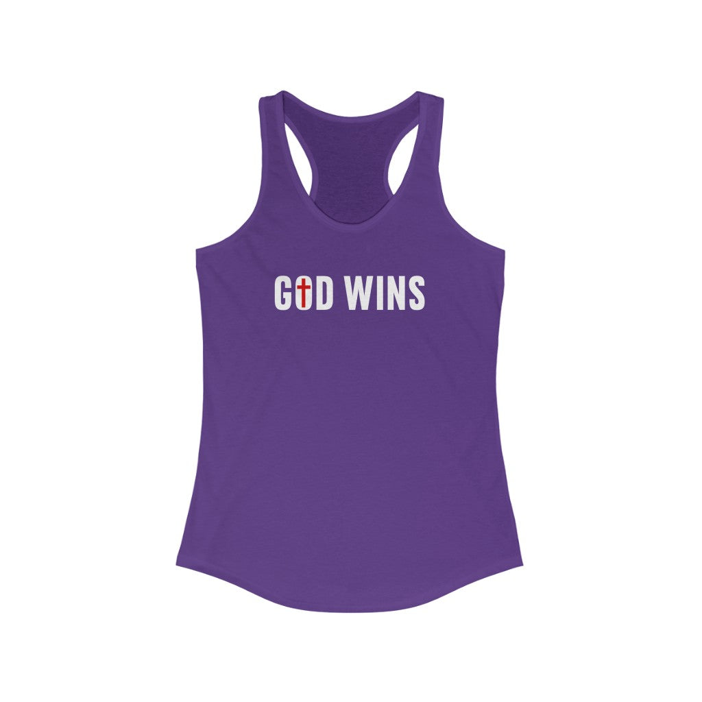God Wins | Women's Racerback Tank - Rise of The New Media