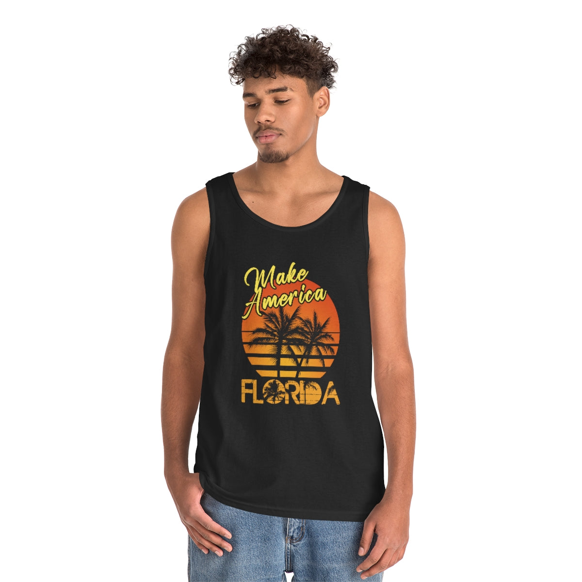Make America Florida | Men's Heavy Cotton Tank Top - Rise of The New Media