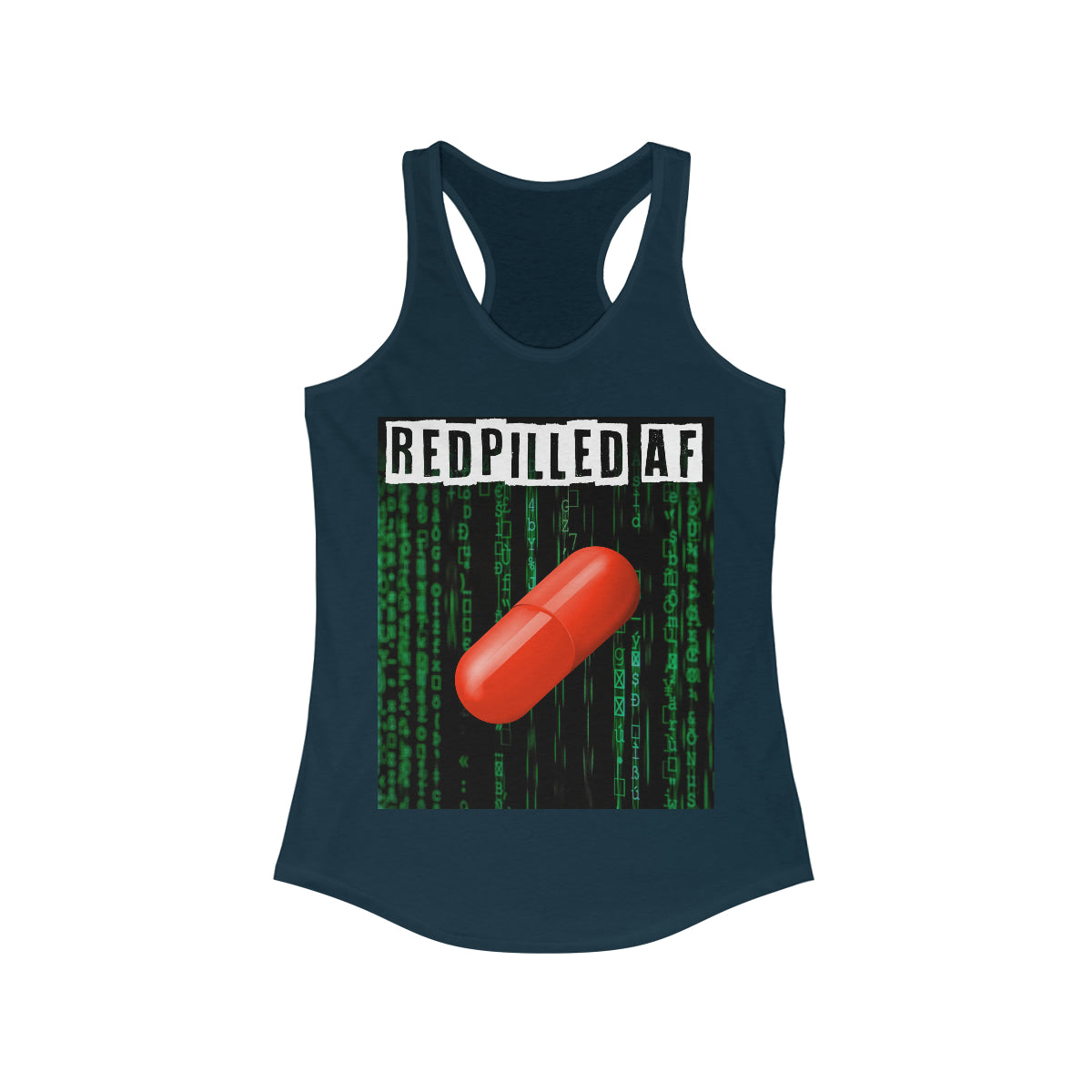 Redpilled AF | Women's Racerback Tank - Rise of The New Media