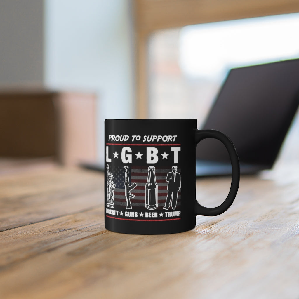 Proud to Support LGBT | 11oz Black Mug - Rise of The New Media