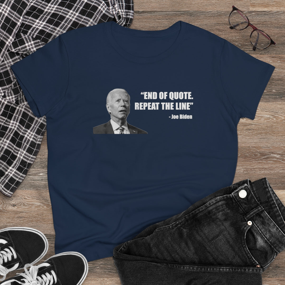 End Of Quote Repeat The Line | Women's Tee - Rise of The New Media