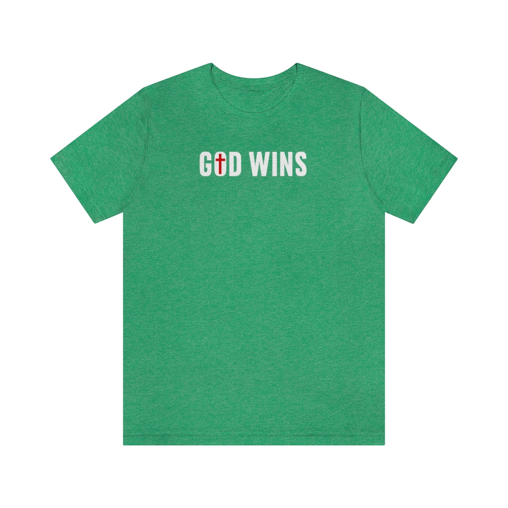 God Wins | Mens/Unisex Short Sleeve T-Shirt - Rise of The New Media