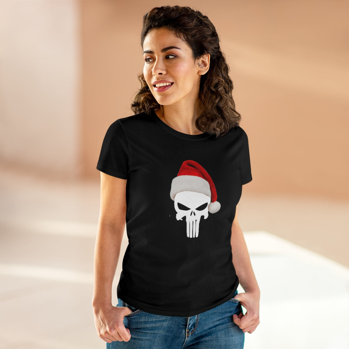 Punisher with Santa Hat | Women's Tee - Rise of The New Media