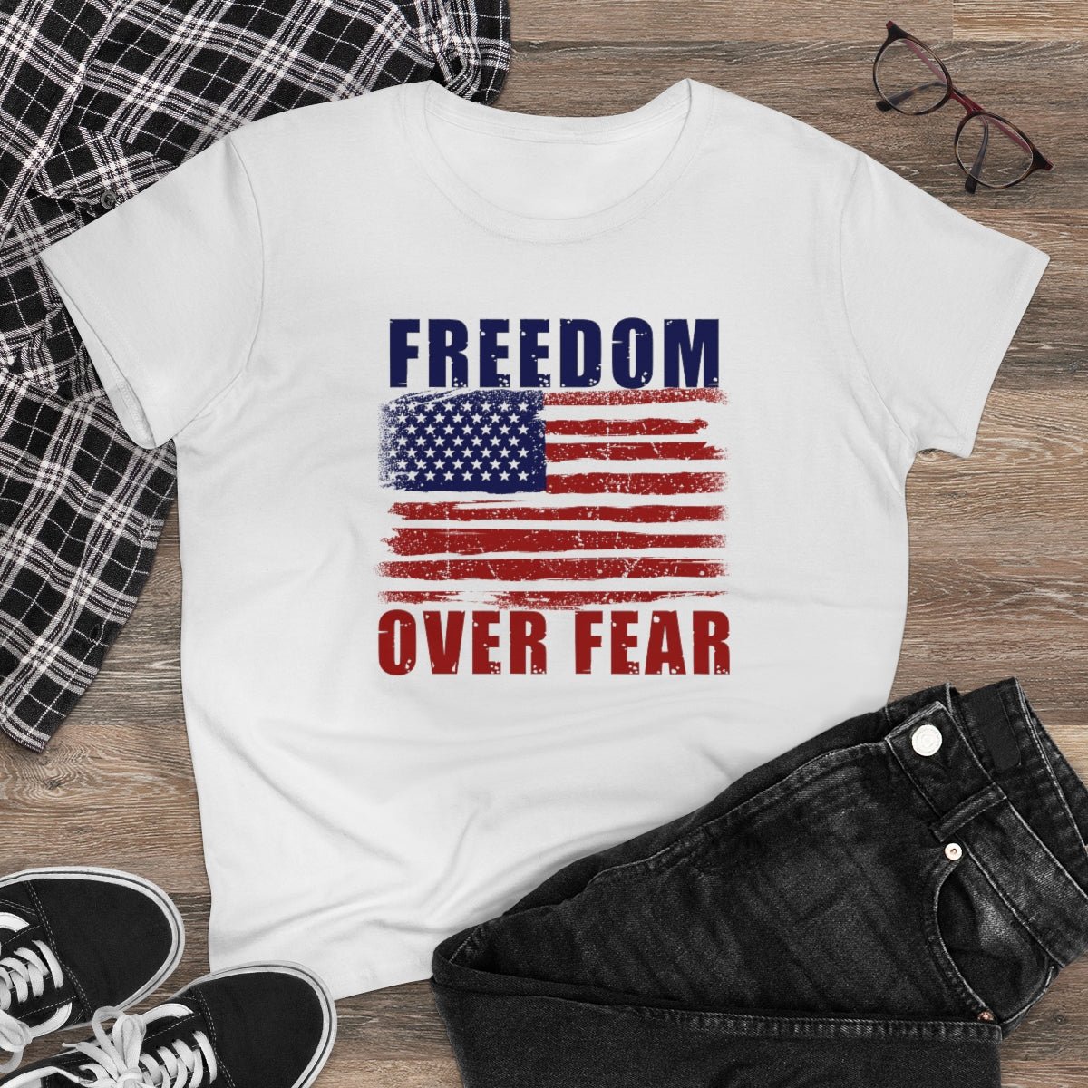 Freedom Over Fear | Women's Tee - Rise of The New Media