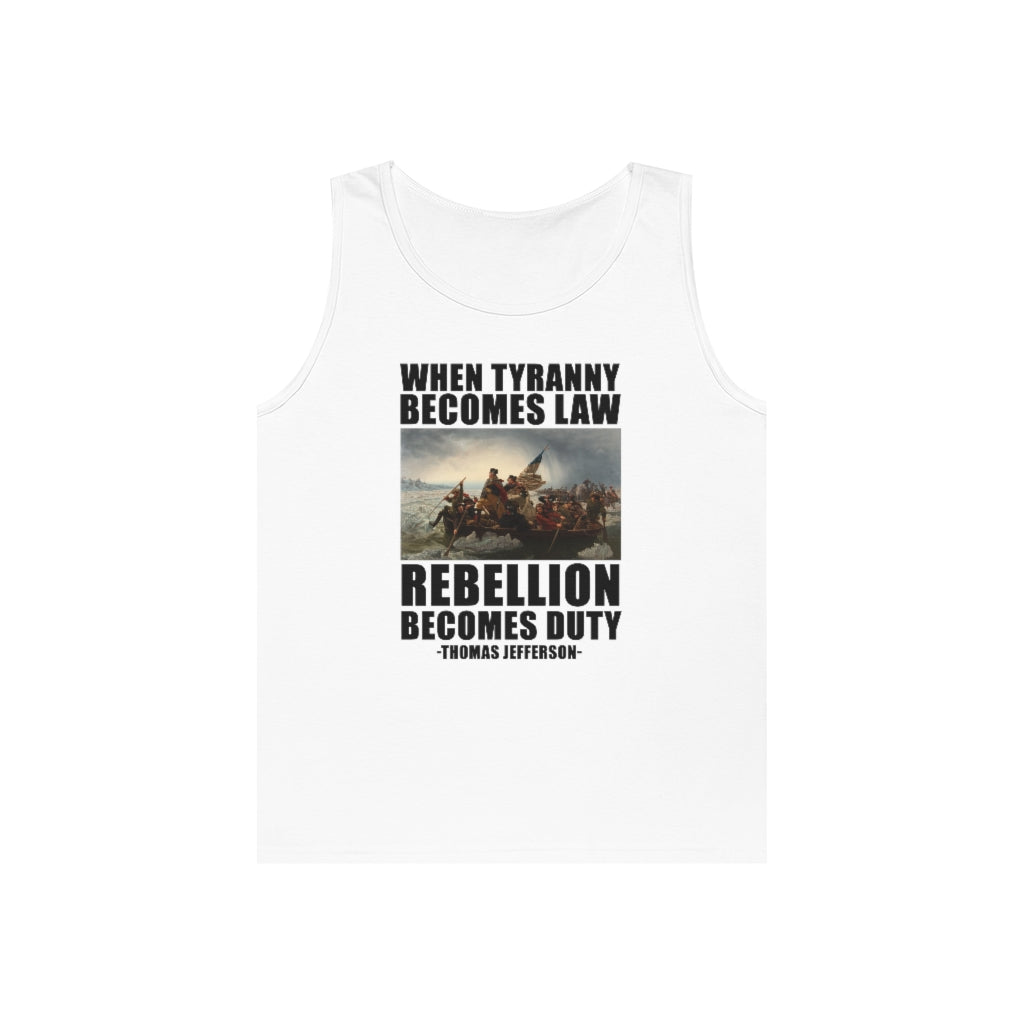 When Tyranny Becomes Law... | Men's Heavy Cotton Tank Top - Rise of The New Media