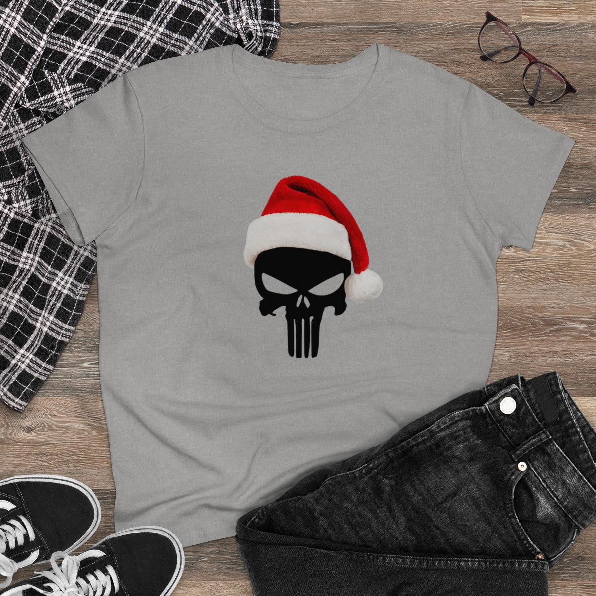 Punisher with Santa Hat | Women's Tee - Rise of The New Media