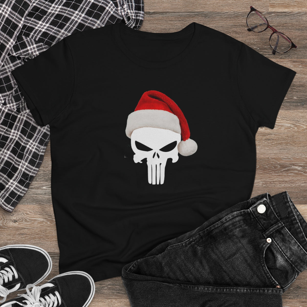 Punisher with Santa Hat | Women's Tee - Rise of The New Media
