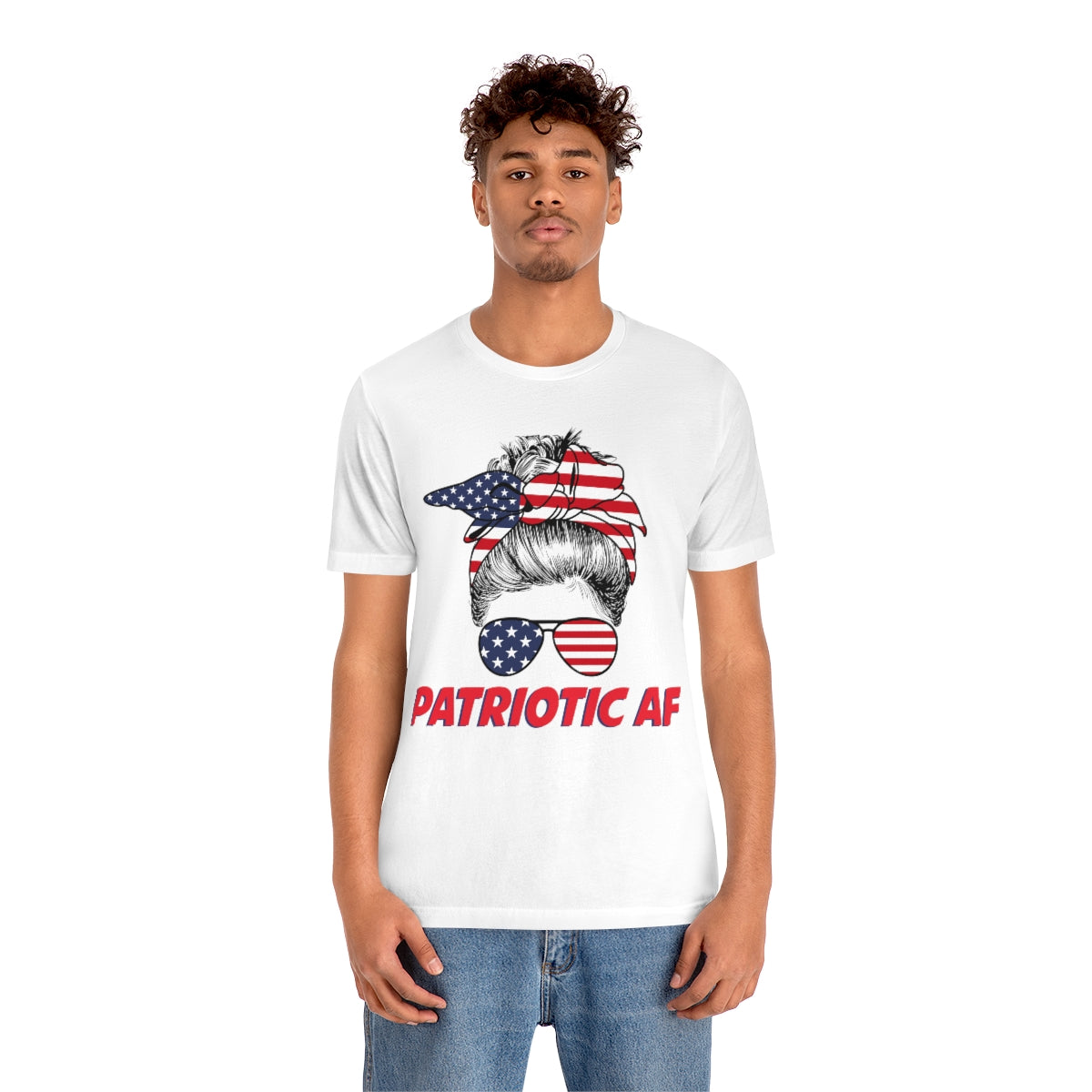 Patriotic AF with USA Mom | Mens/Unisex Short Sleeve T-Shirt - Rise of The New Media