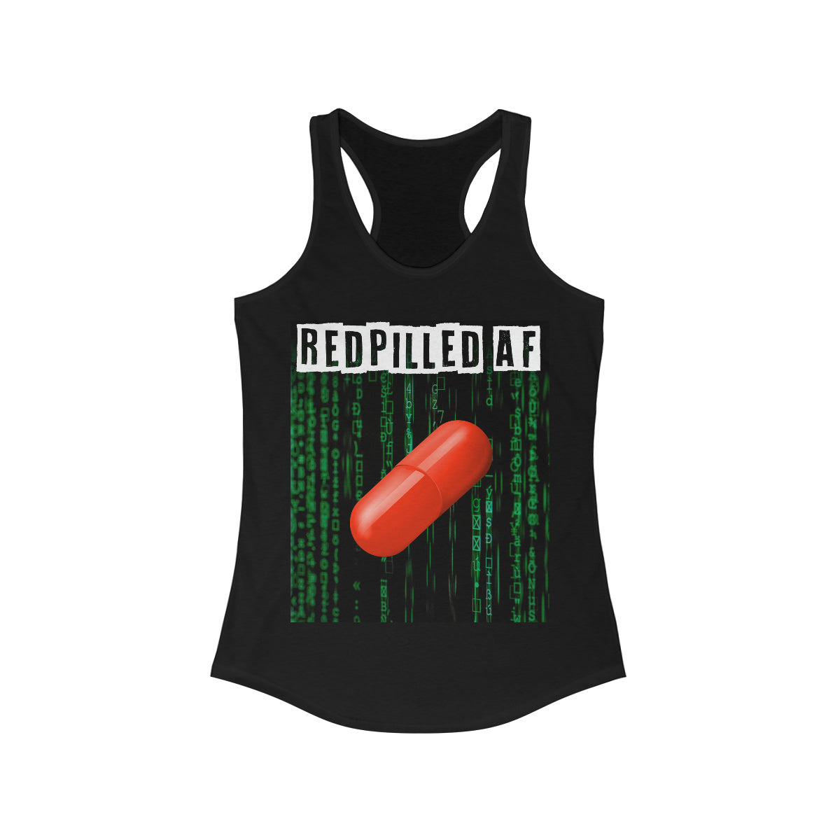 Redpilled AF | Women's Racerback Tank - Rise of The New Media