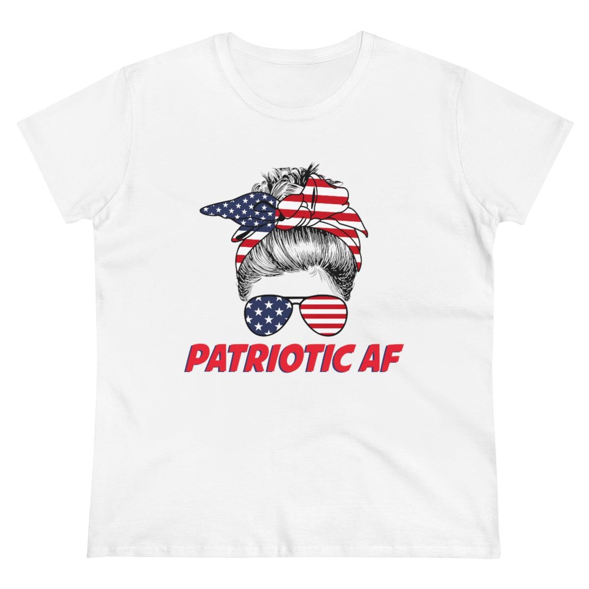 Patriotic AF with USA Mom | Women's Tee - Rise of The New Media