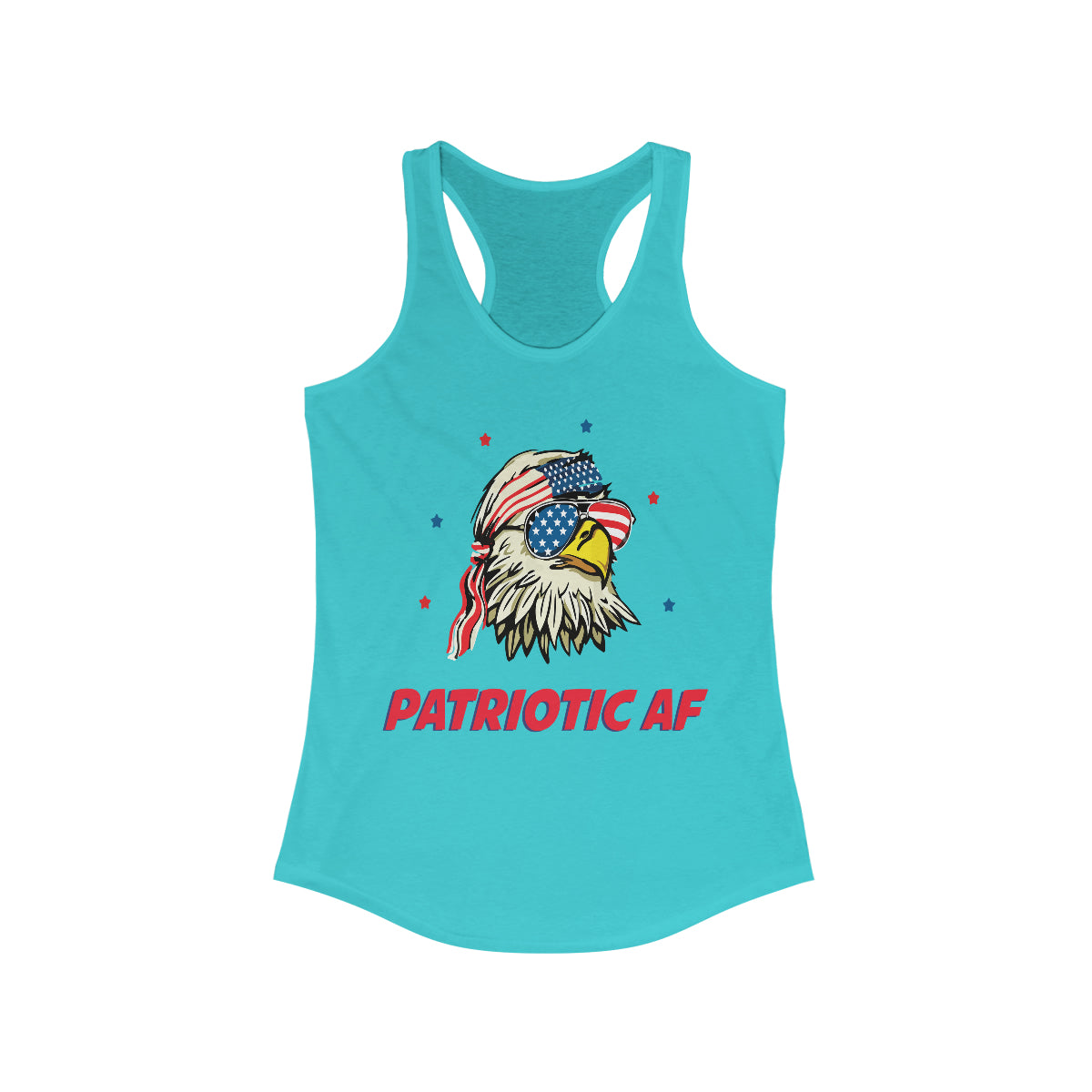 Patriotic AF with American Eagle | Women's Racerback Tank - Rise of The New Media