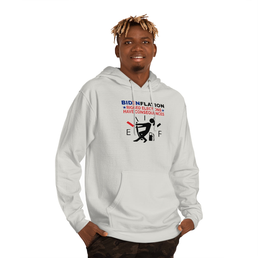 Bidenflation - Rigged Elections Have Consequences | Unisex Hooded Sweatshirt - Rise of The New Media