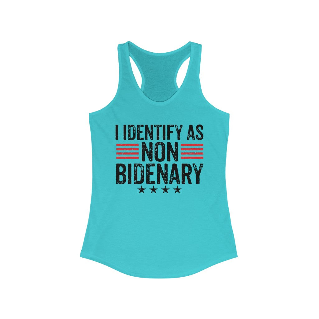 I Identify As Non-Bidenary | Women's Racerback Tank - Rise of The New Media