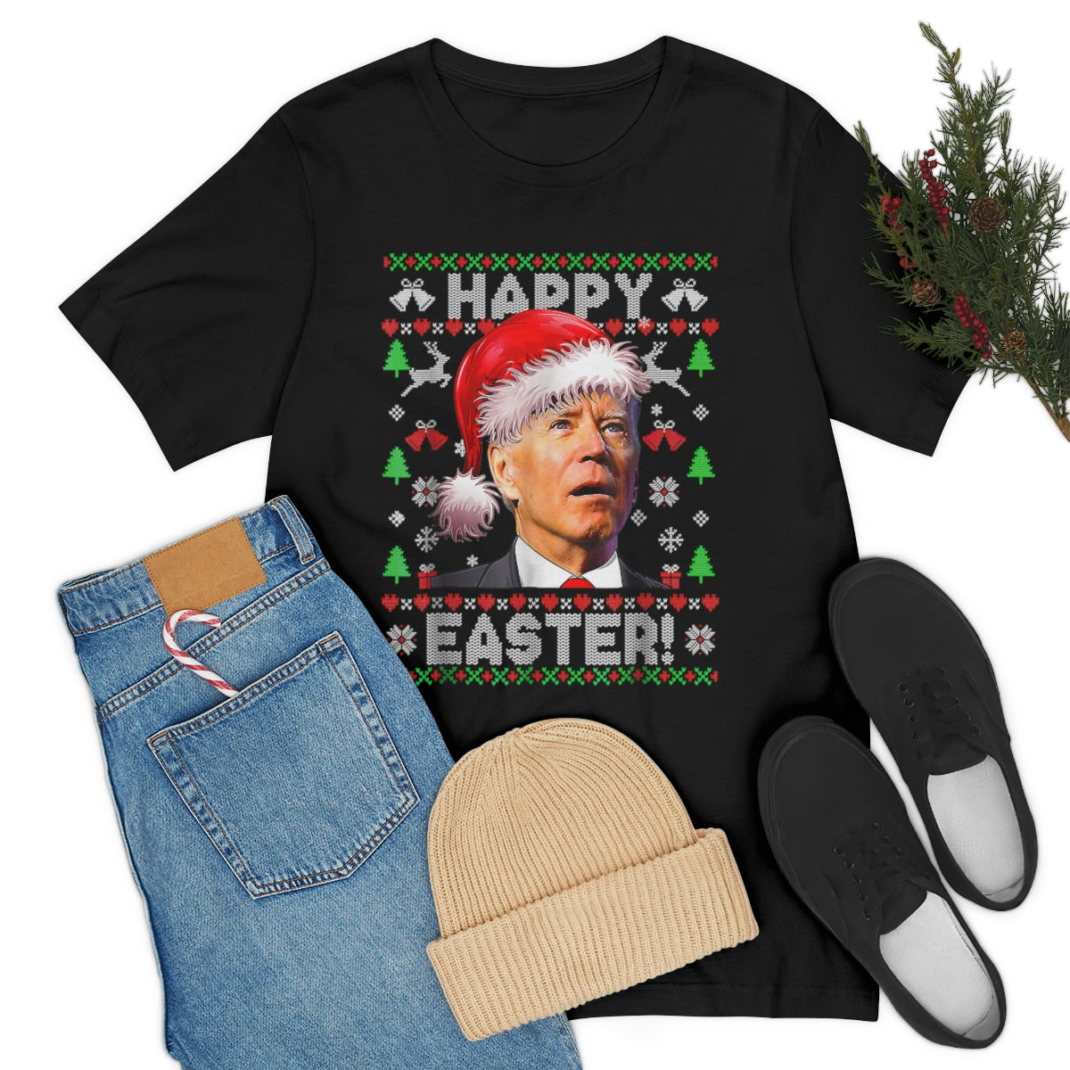 Biden Happy Easter | Mens/Unisex Short Sleeve T-Shirt - Rise of The New Media