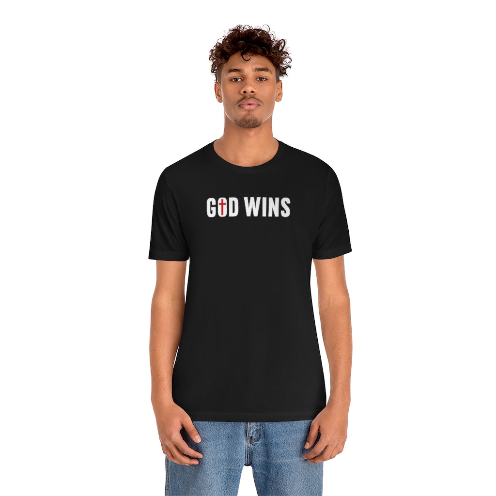 God Wins | Mens/Unisex Short Sleeve T-Shirt - Rise of The New Media