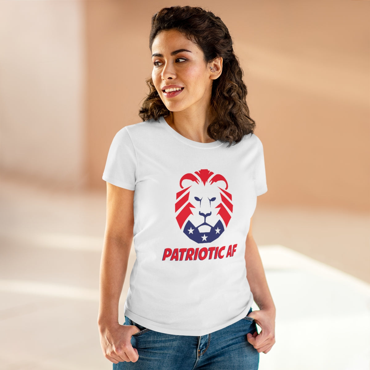 Patriotic AF with MAGA Lion | Women's Tee - Rise of The New Media