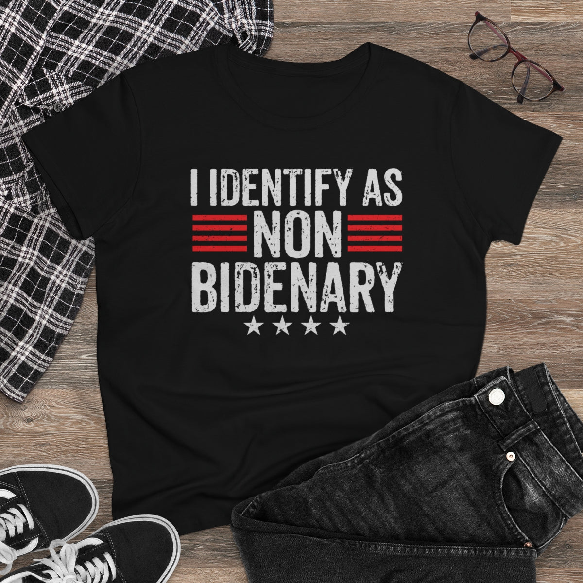 I Identify As Non-Bidenary | Women's Tee - Rise of The New Media