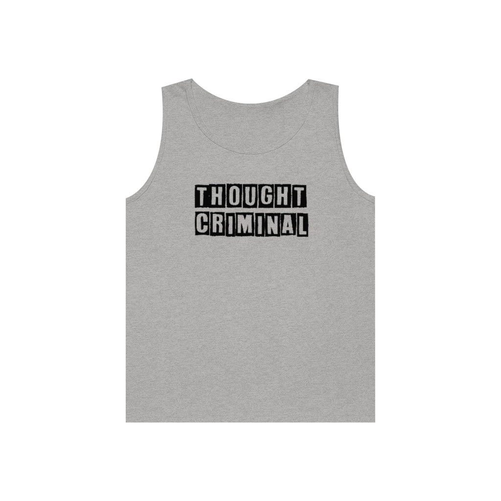 Thought Criminal | Men's Heavy Cotton Tank Top - Rise of The New Media