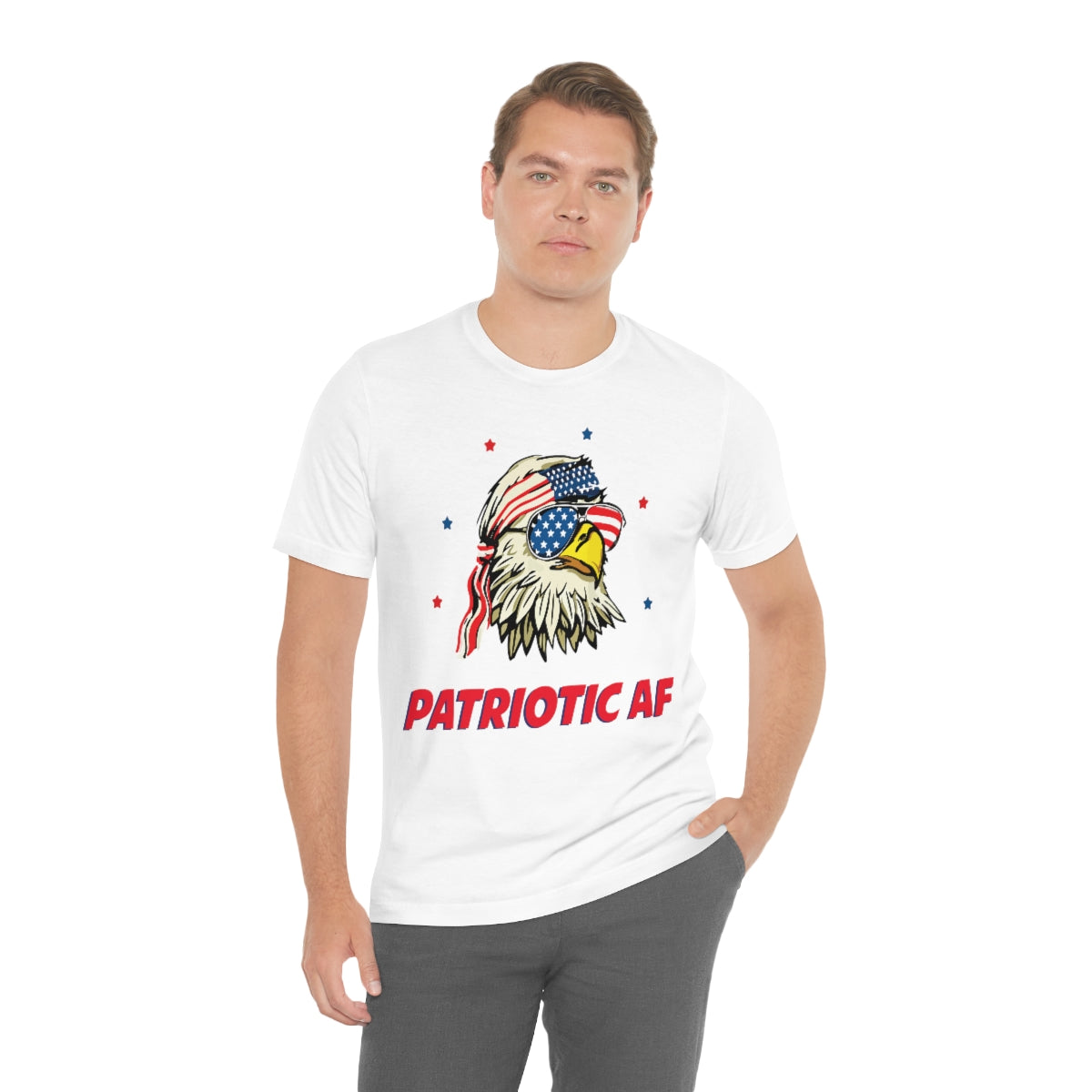 Patriotic AF with American Eagle | Mens/Unisex Short Sleeve T-Shirt - Rise of The New Media