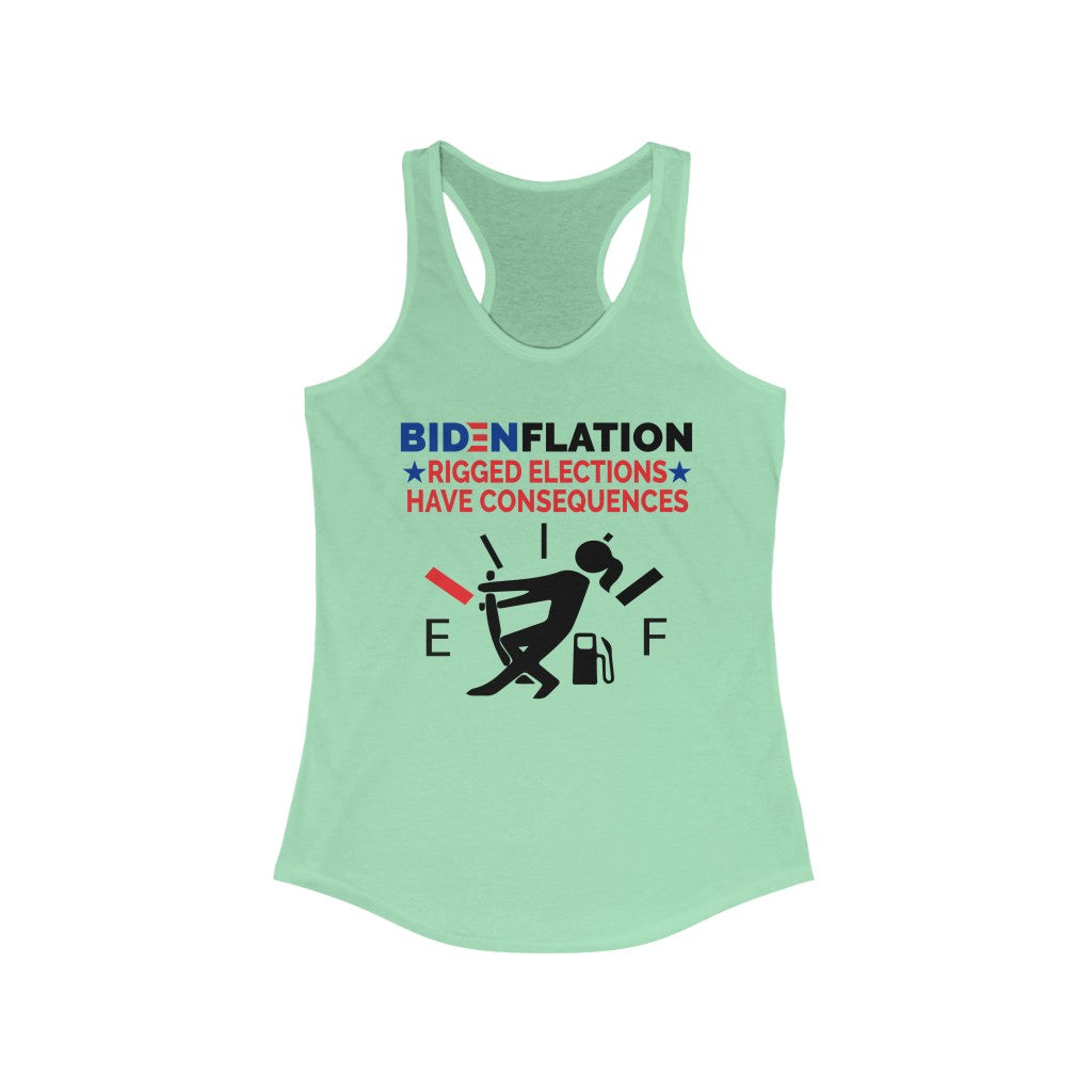 Bidenflation | Women's Racerback Tank - Rise of The New Media