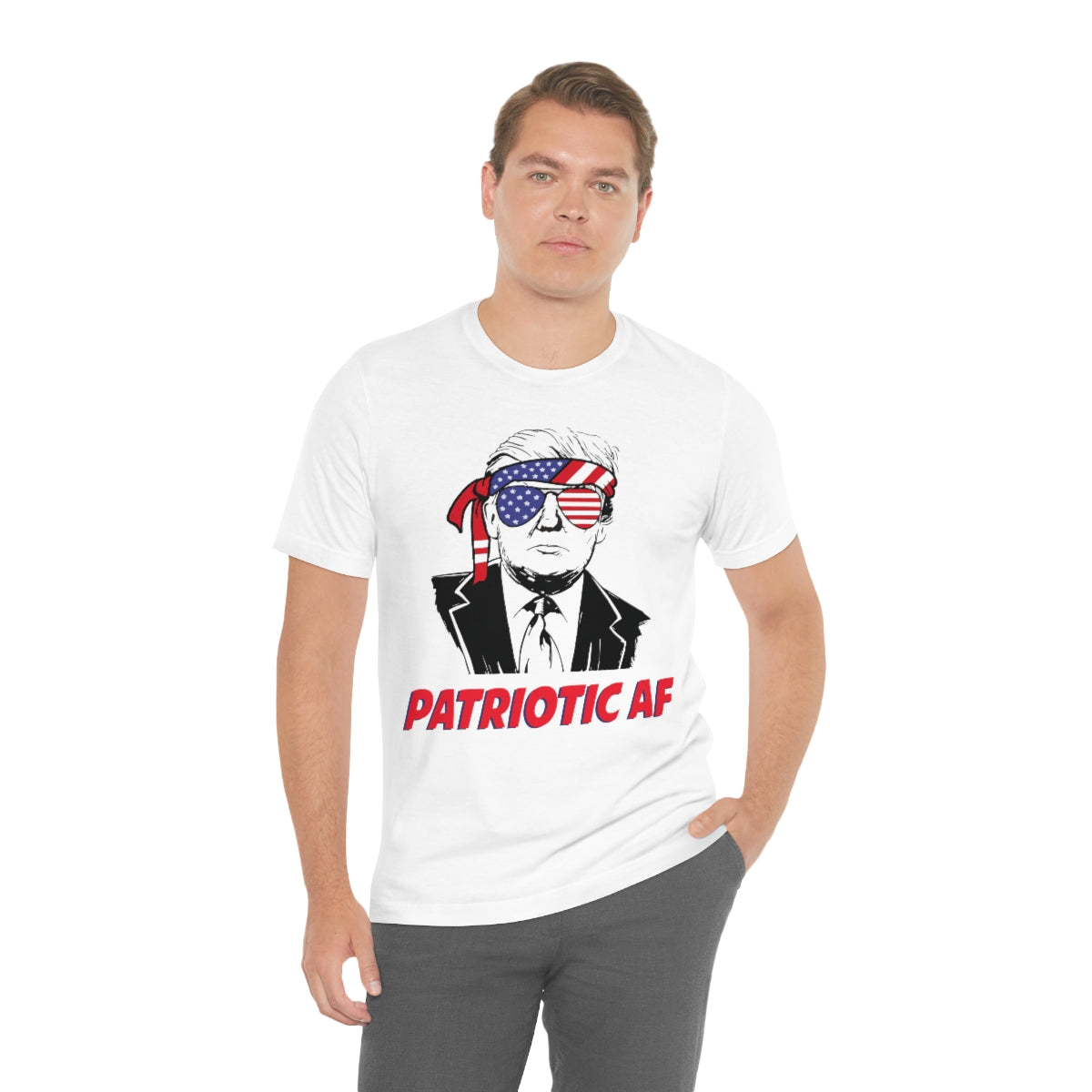 Patriotic AF with Trump | Mens/Unisex Short Sleeve T-Shirt - Rise of The New Media