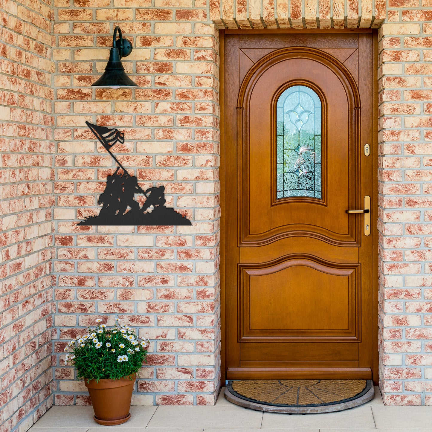 US Marines With American Flag Die-Cut Metal Sign - Rise of The New Media