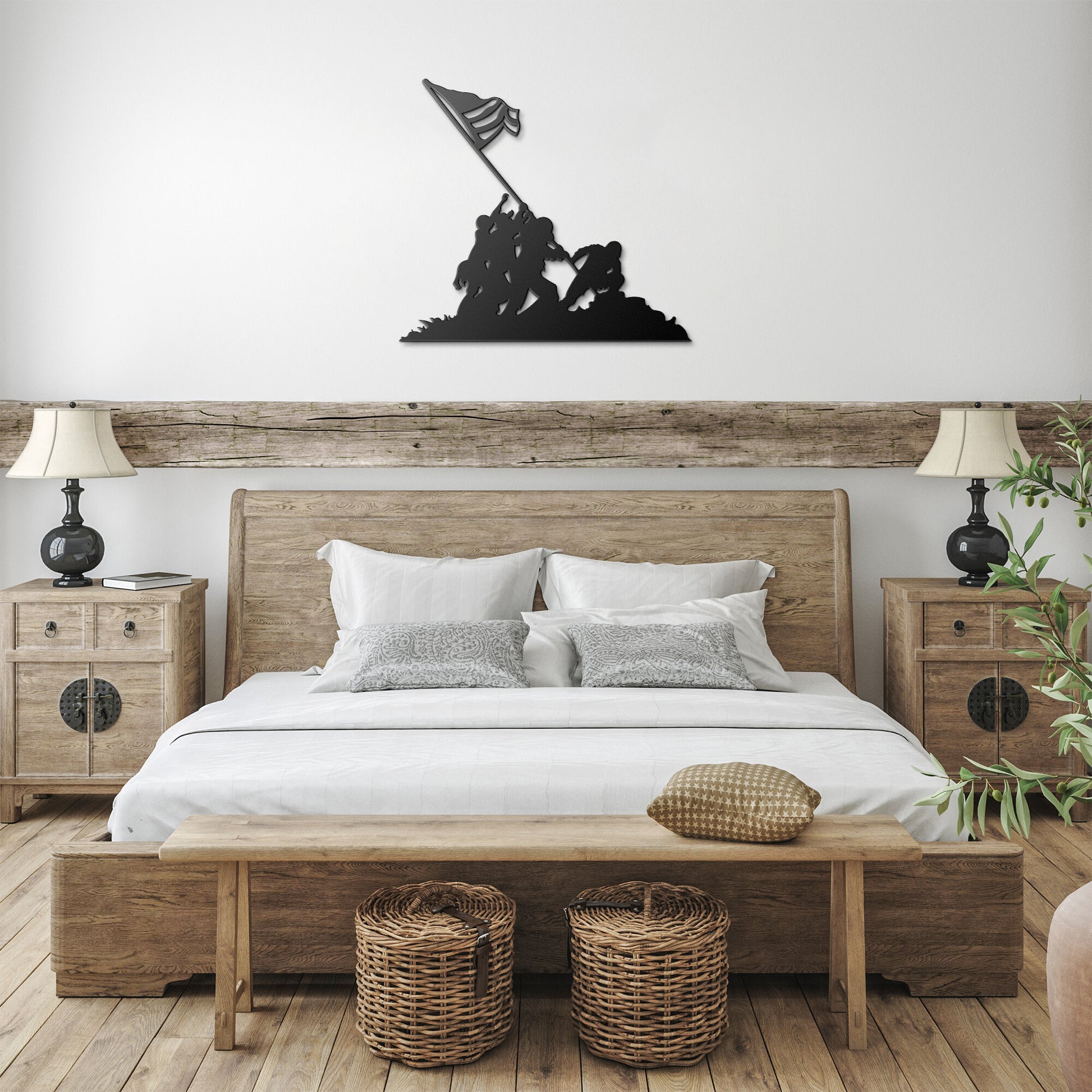 US Marines With American Flag Die-Cut Metal Sign - Rise of The New Media