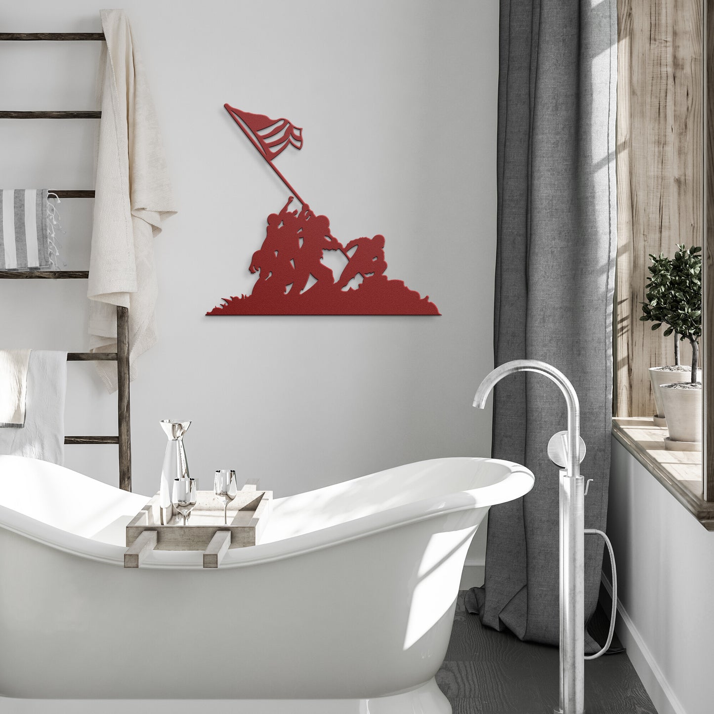 US Marines With American Flag Die-Cut Metal Sign - Rise of The New Media