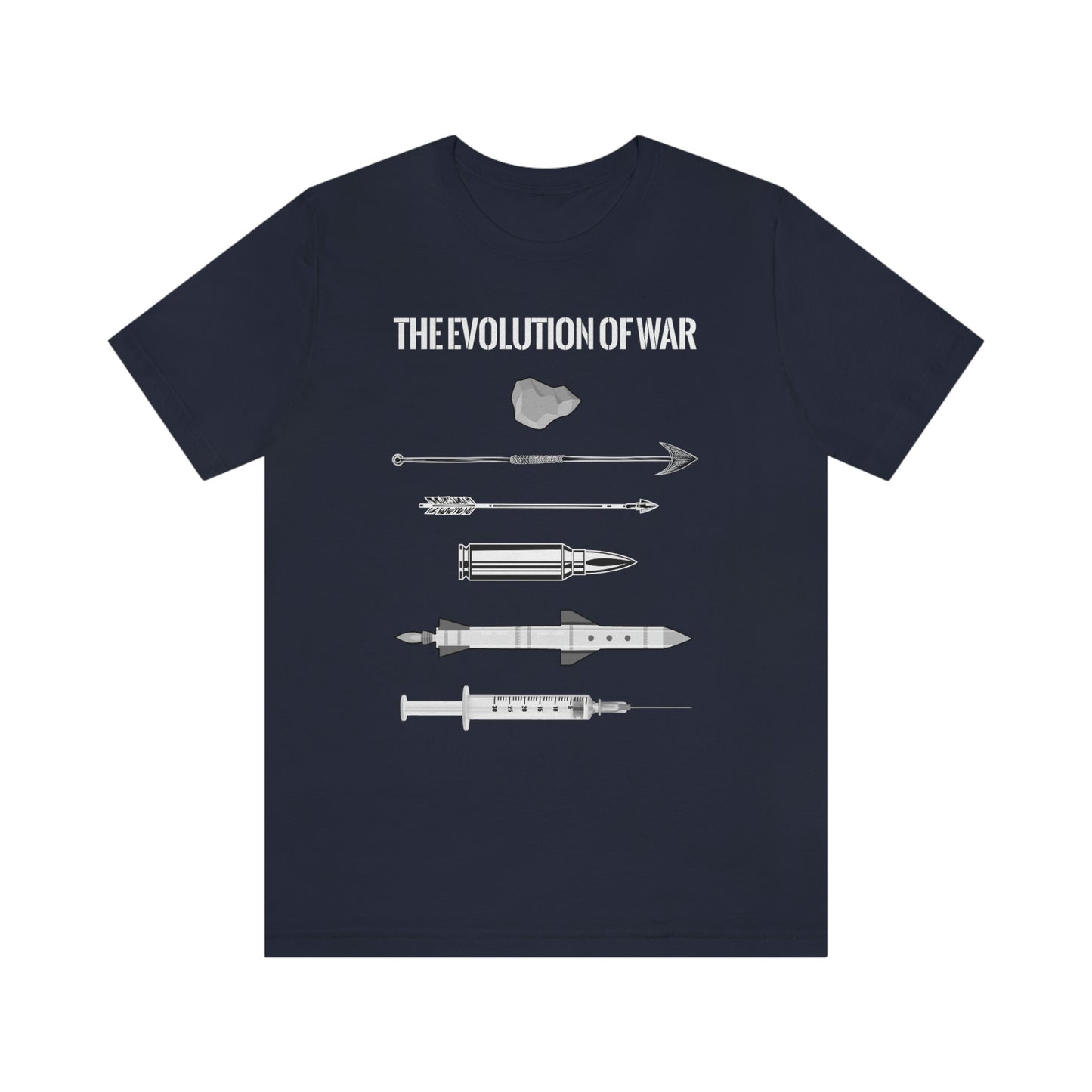 The Evolution of War | Mens/Unisex Short Sleeve T-Shirt - Rise of The New Media