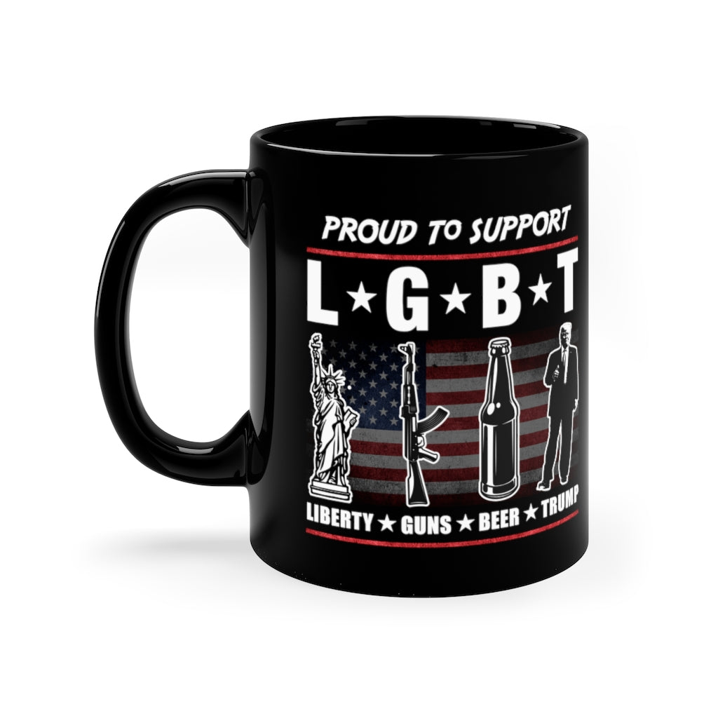 Proud to Support LGBT | 11oz Black Mug - Rise of The New Media