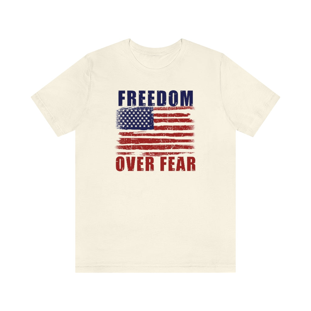 Freedom Over Fear | Mens/Unisex Short Sleeve T-Shirt - Rise of The New Media