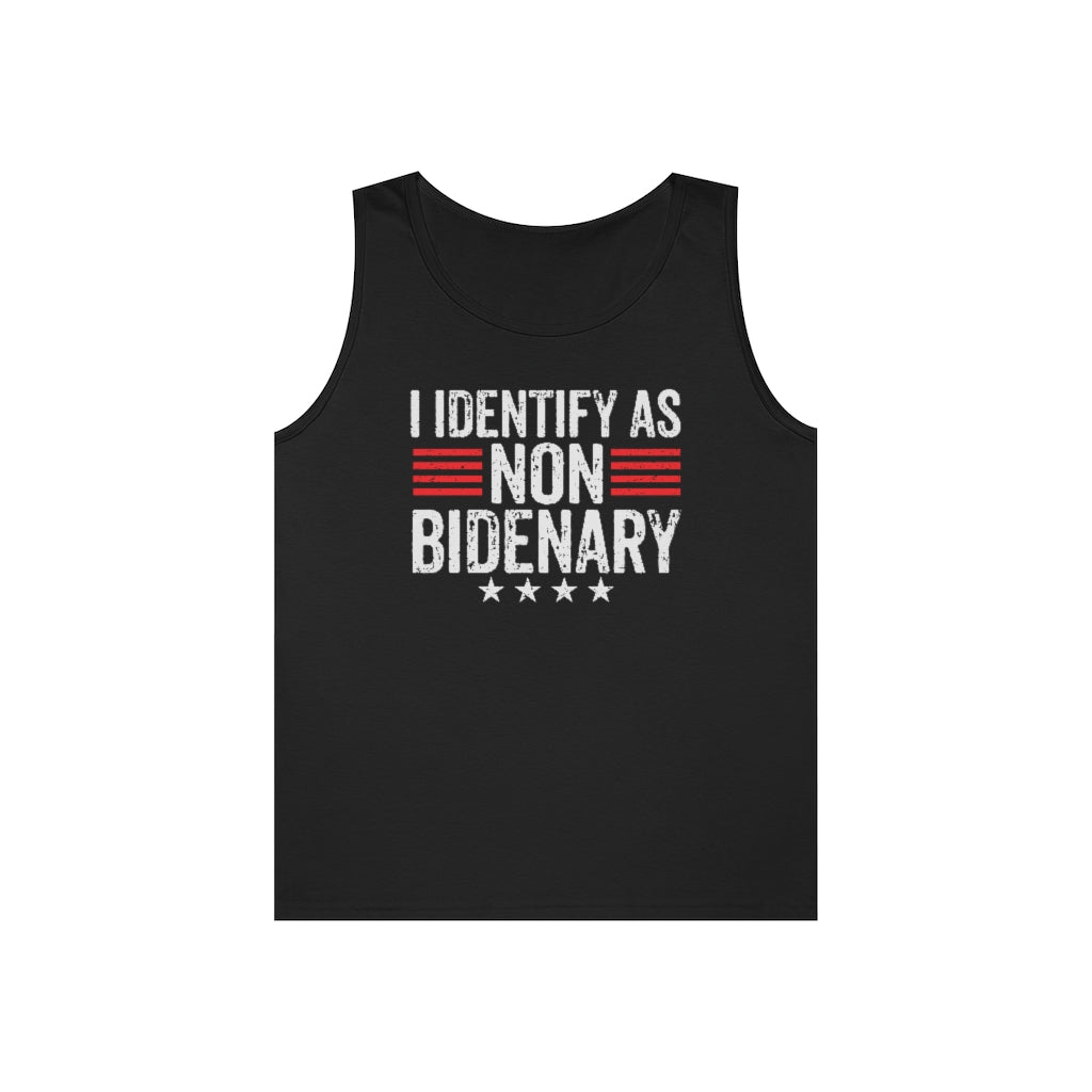 I Identify As Non-Bidenary | Men's Heavy Cotton Tank Top - Rise of The New Media