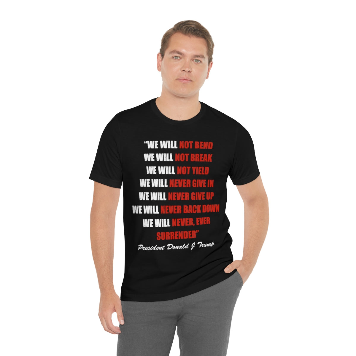 We Will Not Bend... | Mens/Unisex Short Sleeve T-Shirt - Rise of The New Media