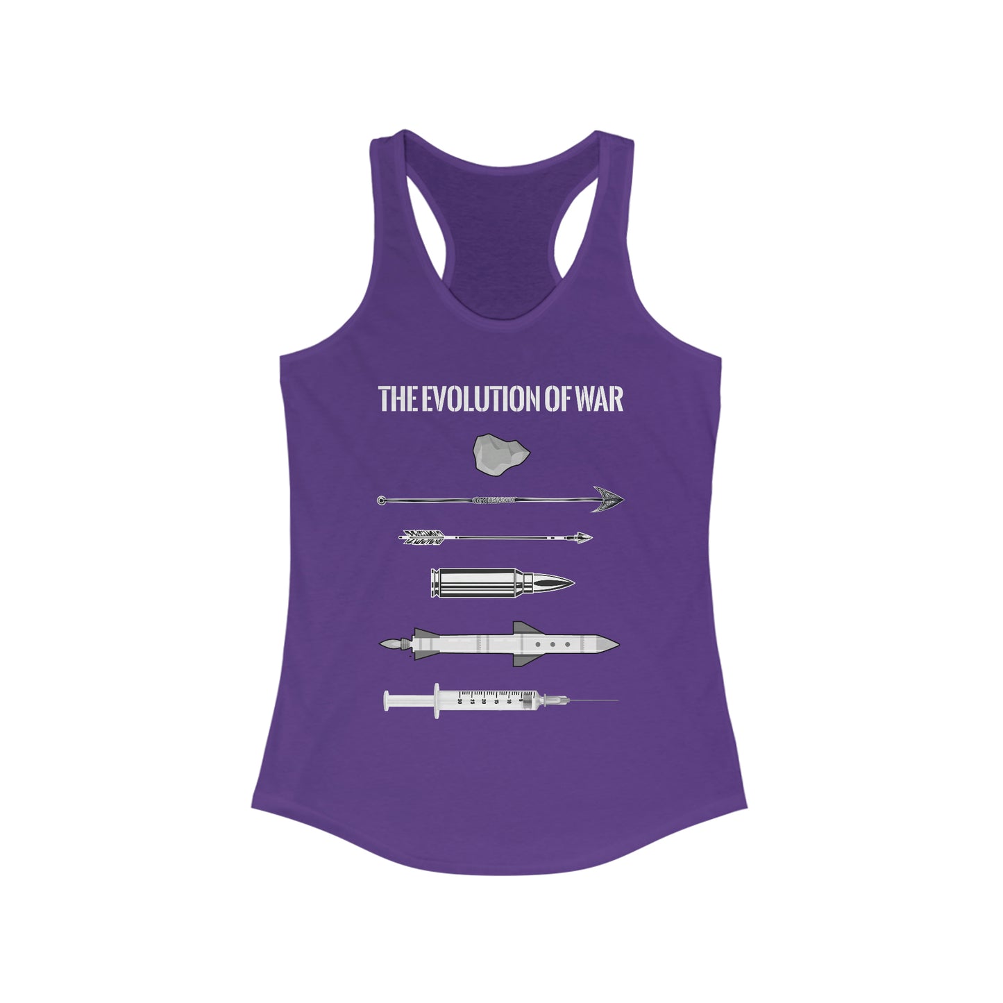 The Evolution of War | Women's Racerback Tank - Rise of The New Media