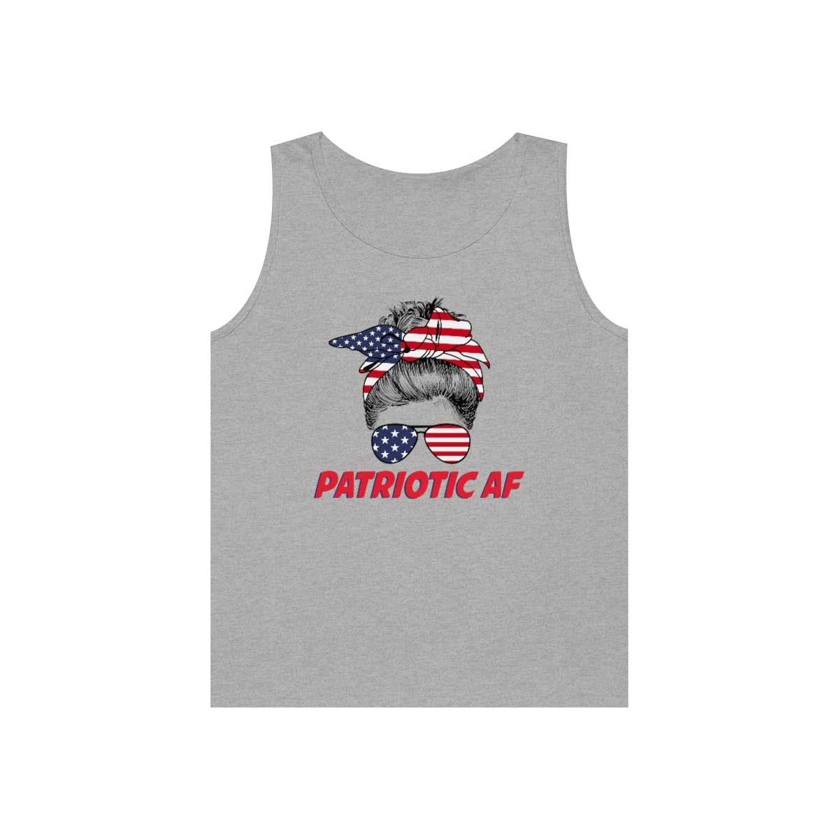Patriotic AF with USA Mom | Men's Heavy Cotton Tank Top - Rise of The New Media