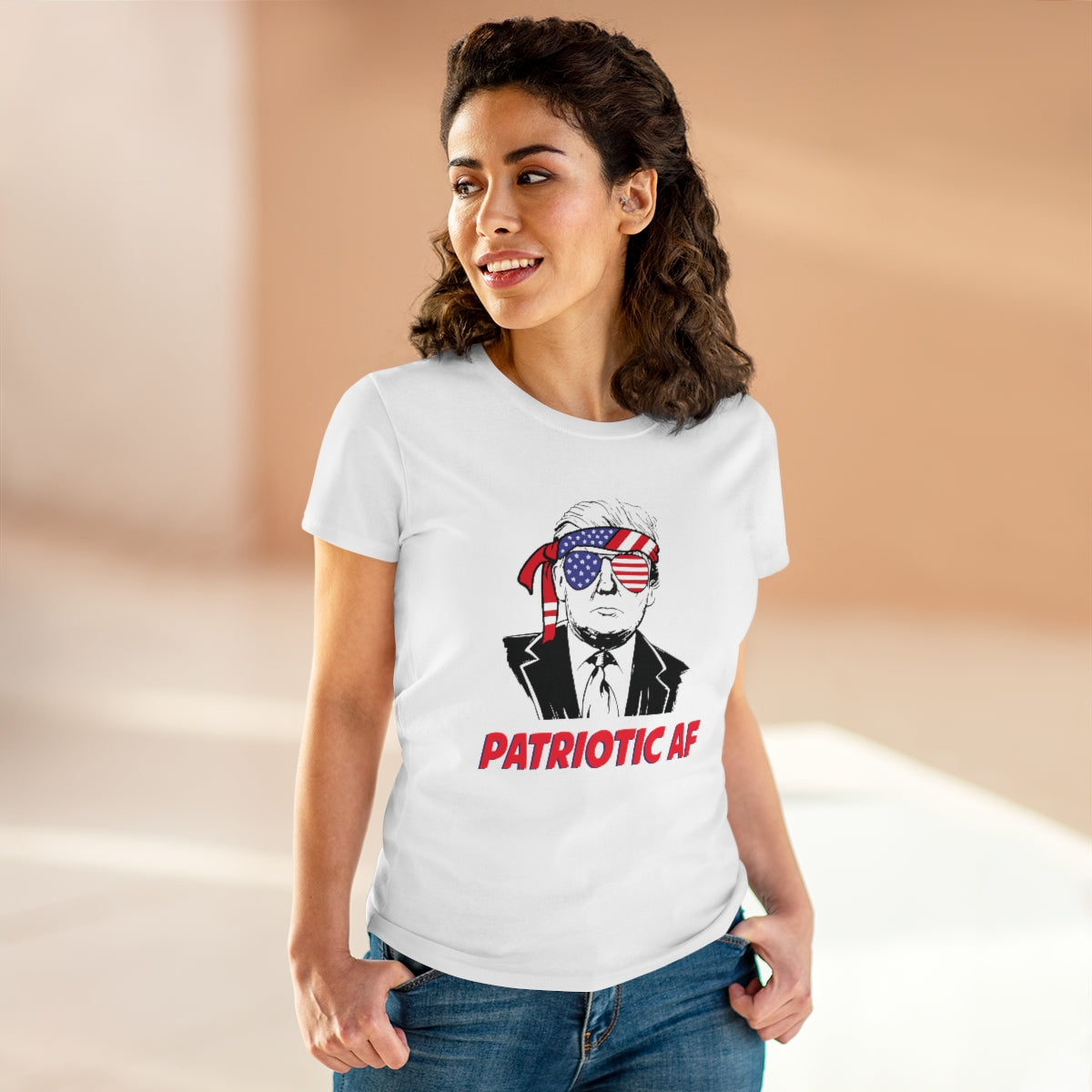 Patriotic AF with Trump | Women's Tee - Rise of The New Media